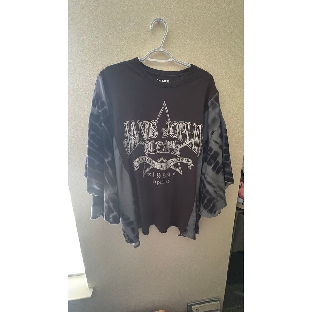 Upcycled Rework Janis Joplin Band T Shirt Boho Chic